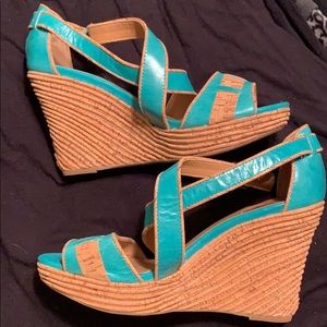 Turquoise wedge 9.5 miz mooz